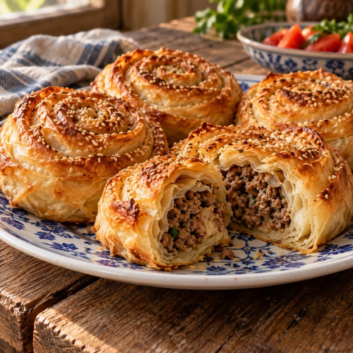 Kıymalı Gül Böreği